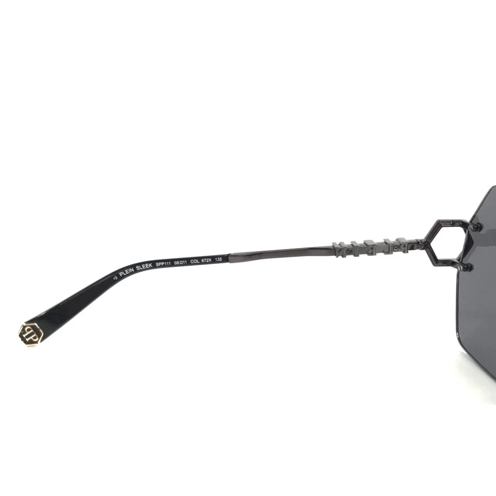Philipp Plein Sunglasses SLEEK SPP111 COL. 672X Gunmetal Frames w/ Mirror Lenses